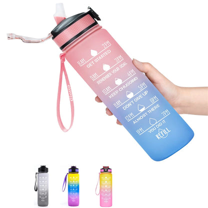 Motivational Sports Water Bottle with Times Marker